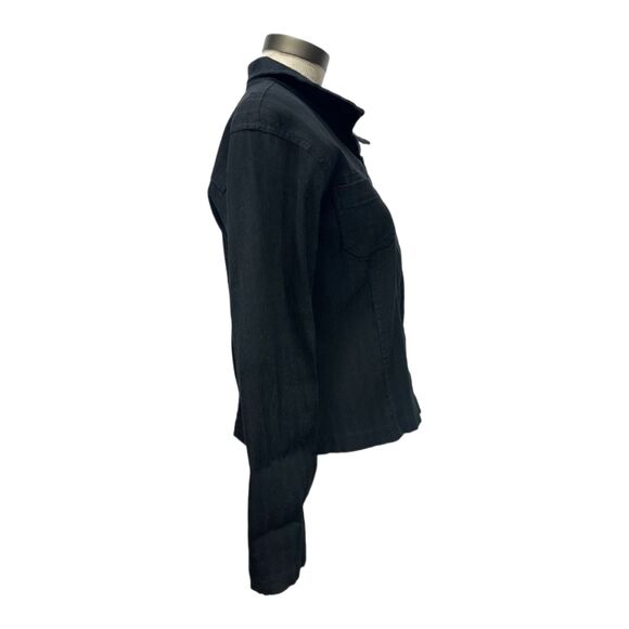 FRENCH DRESSING Jeanswear Vintage Y2K Black Zip Up Jacket Sz 6 - Picture 4 of 9